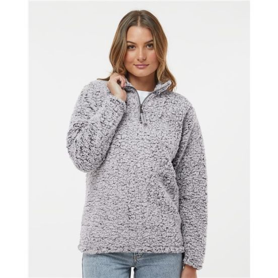 J. America 8451 Women’s Epic Sherpa Quarter-Zip Pullover