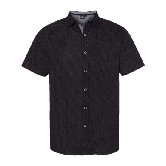 Burnside 9290 Men's Peached Printed Poplin Short Sleeve Shirt