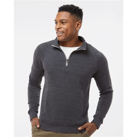 J. America 8869 Men's Triblend Quarter-Zip Sweatshirt