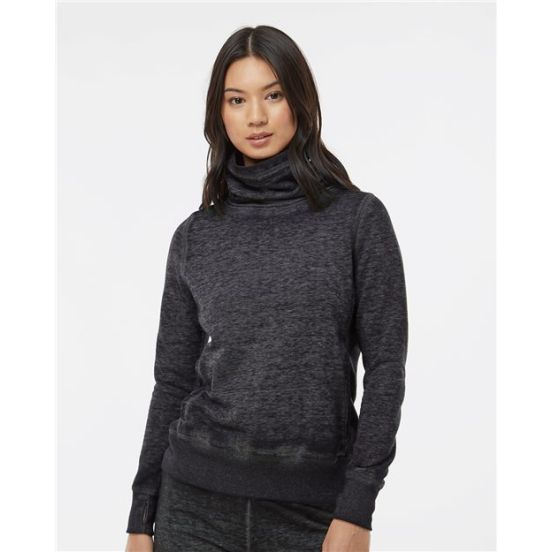 J. America 8930 Women’s Zen Fleece Cowl Neck Sweatshirt
