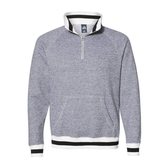 J. America 8703 Men's Peppered Fleece Quarter-Zip Sweatshirt