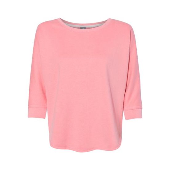 J. America 8685 Women's Lounge Fleece Dolman Crewneck Sweatshirt