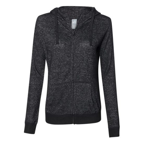 J. America 8656 Women’s Cozy Jersey Hooded Full-Zip
