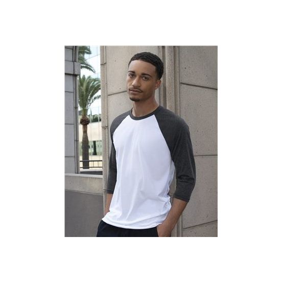 American Apparel BB453US Unisex USA-Made 50/50 Poly/Cotton Raglan Three-Quarter Sleeve Tee