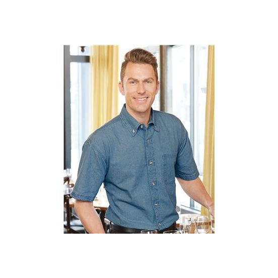 Sierra Pacific 0211 Men's Denim Short Sleeve Shirt