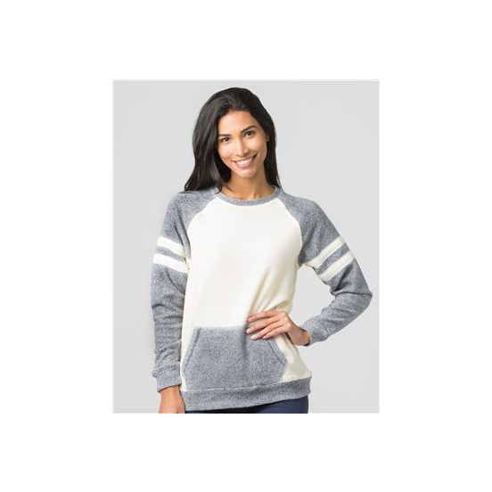 Boxercraft L04 Women's Cozy Contrast Fleece Crewneck Pullover