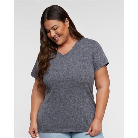 LAT 3591 Women's Harborside Mélange V-Neck Tee