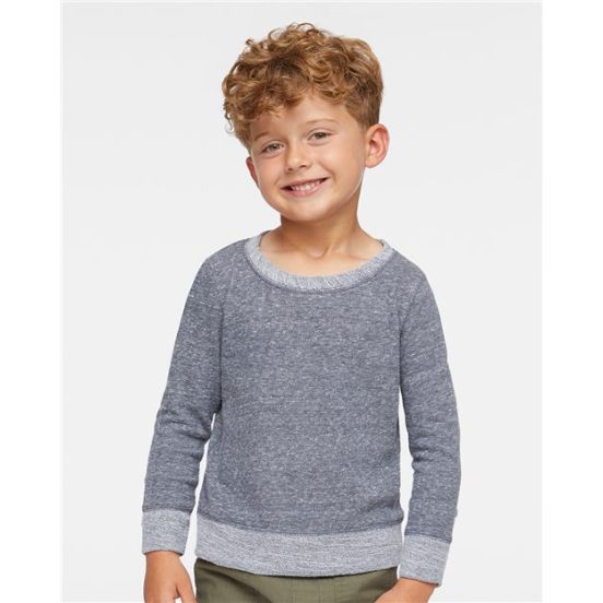 Rabbit Skins 3379 Toddler Harborside Mélange French Terry Crewneck Sweatshirt