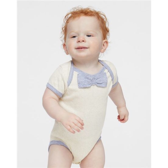 Rabbit Skins 4407 Infant Baby Rib Bow Tie Bodysuit