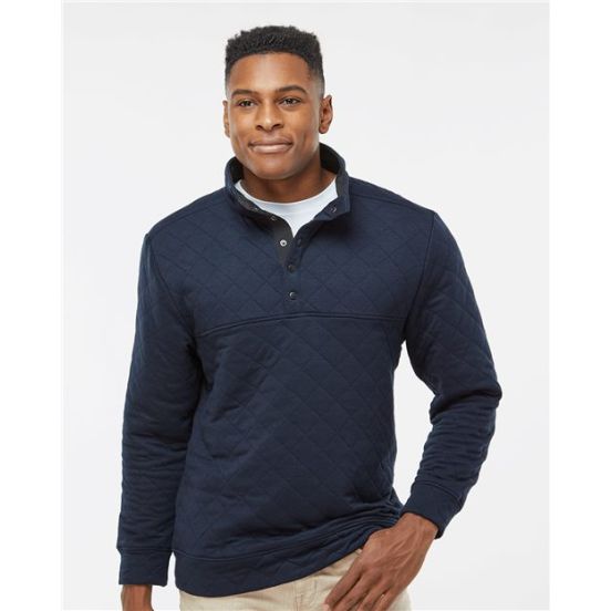 J. America 8890 Men's Quilted Half-Snap Pullover