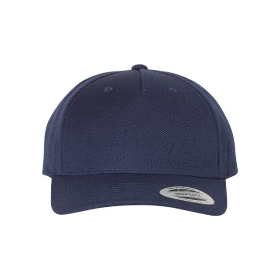 YP Classics 5789M Premium Five-Panel Curved Bill Snapback Cap