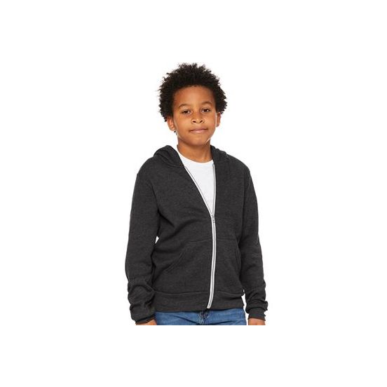BELLA + CANVAS 3739Y Youth Sponge Fleece Full-Zip Hoodie Sweatshirt