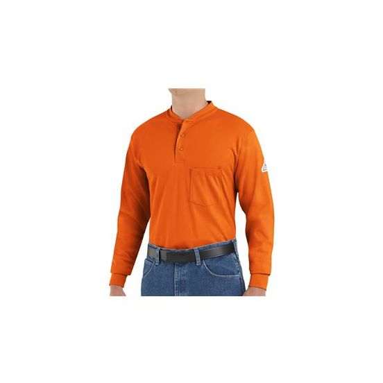 Bulwark SEL2 Men's Long Sleeve Tagless Henley Shirt