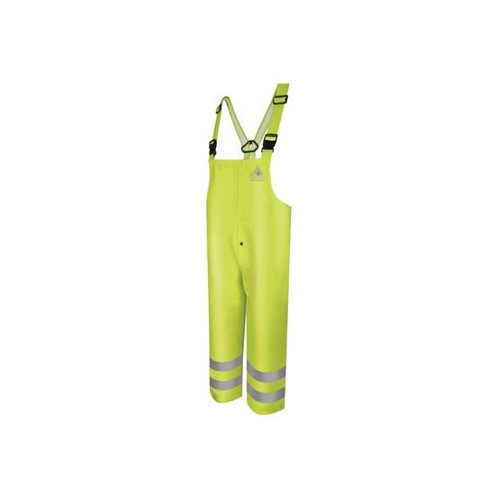 Bulwark BXN4 Men's Hi-Visibility Flame-Resistant Rain Bib Overall - 10 oz.