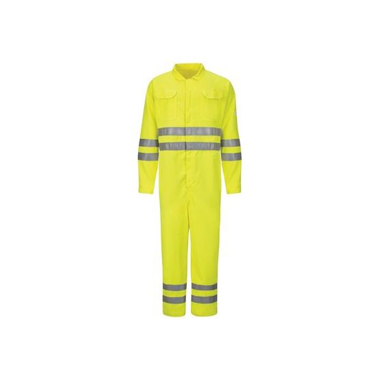 Bulwark CMD8T Men's Tall Hi-Vis Deluxe Coverall with Reflective Trim - CoolTouch® 2 - 7 oz.