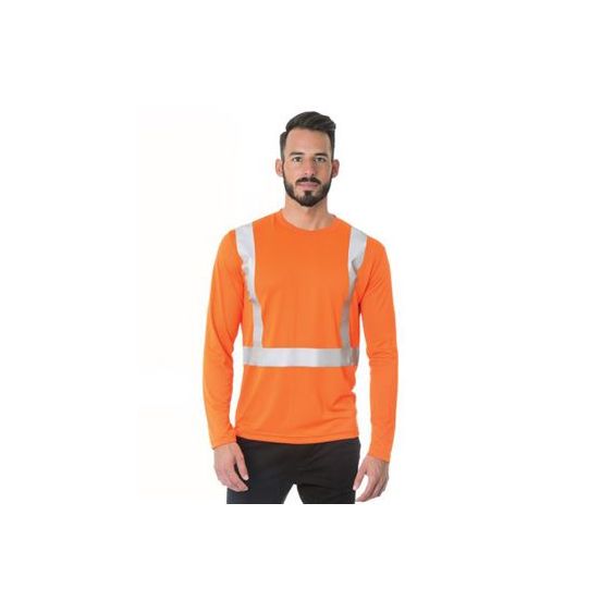 Bayside 3742 Men's USA-Made Hi-Visibility Long Sleeve Performance T-Shirt