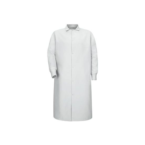 Red Kap KS60 Unisex Gripper-Front Pocketless Butcher Coat With Knit Cuffs
