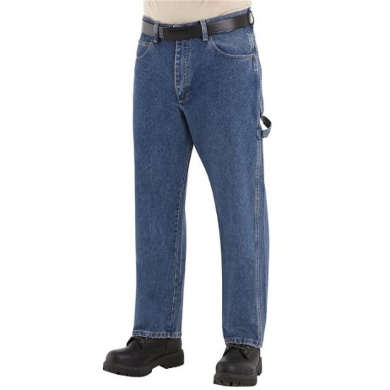 Bulwark PEJ8EXT Men's Extended Sizes Flame Resistant Pre-Washed Denim Dungaree
