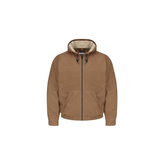 Bulwark JLH4T Men's Tall Brown Duck Hooded Jacket - EXCEL FR® ComforTouch