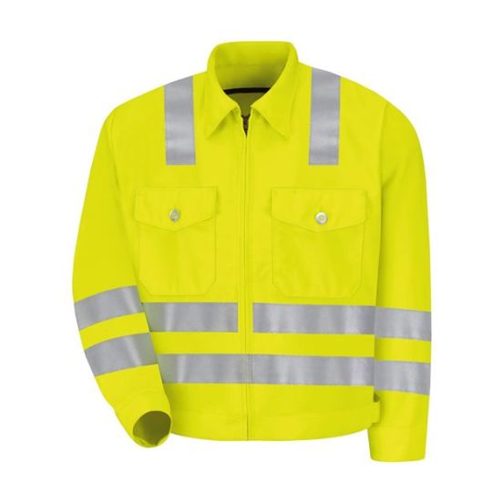 Red Kap JY32T Men's Tall Hi-Visibility Ike Jacket