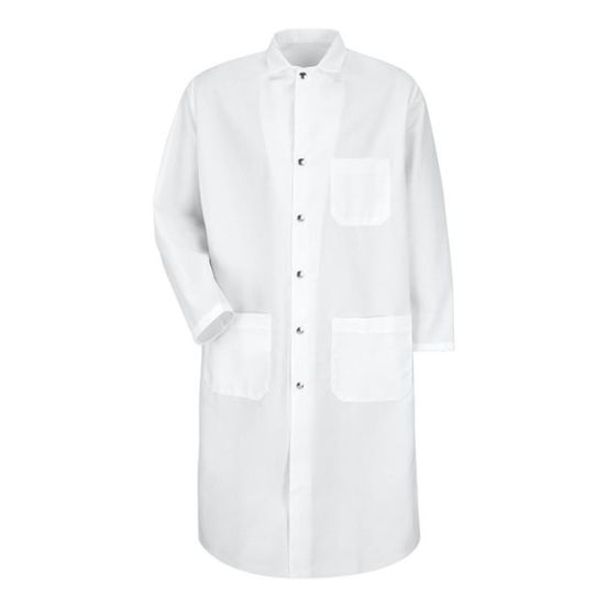 Red Kap KS58 Men's Snap-Front Spun Polyester Butcher Coat