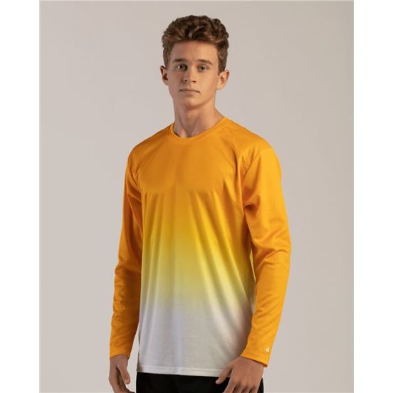 Badger 4204 Men's Ombre Long Sleeve T-Shirt