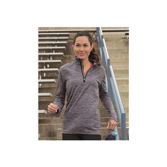 Russell Athletic QZ7EAX Women's Striated Quarter-Zip Pullover