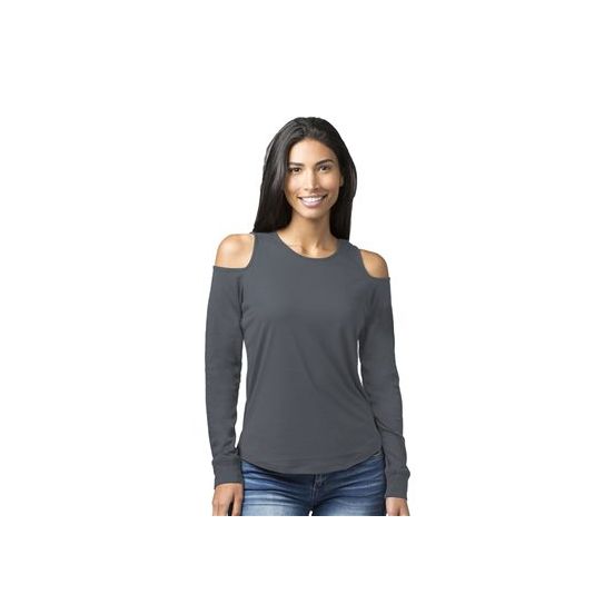 Boxercraft T31 Women's Cold Shoulder Long Sleeve T-Shirt
