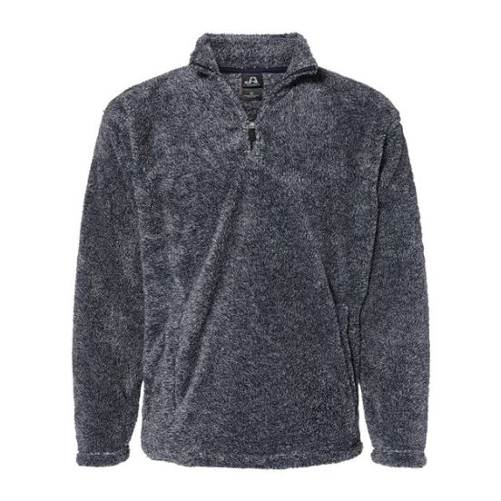 J. America 8464 Unisex Boundary Shag Frosty Sherpa Quarter-Zip Pullover