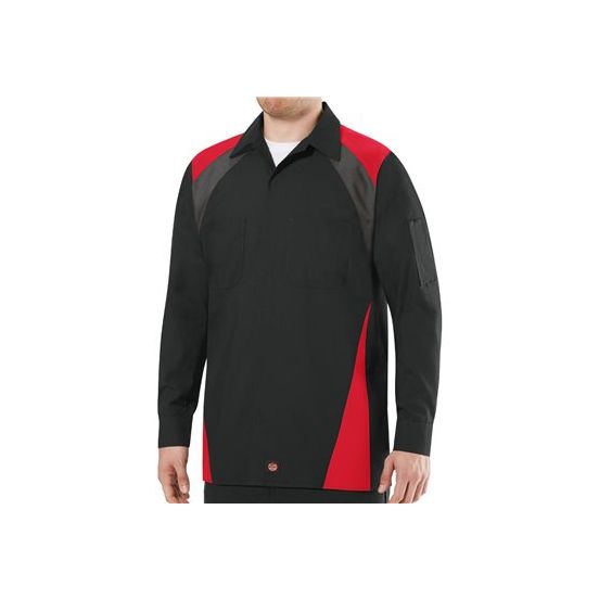 Red Kap SY18 Men's Long Sleeve Tri-Color Shop Shirt