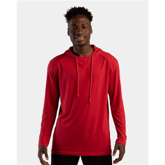 Badger 4905 Men's Tri-Blend Surplice Hooded Long Sleeve T-Shirt