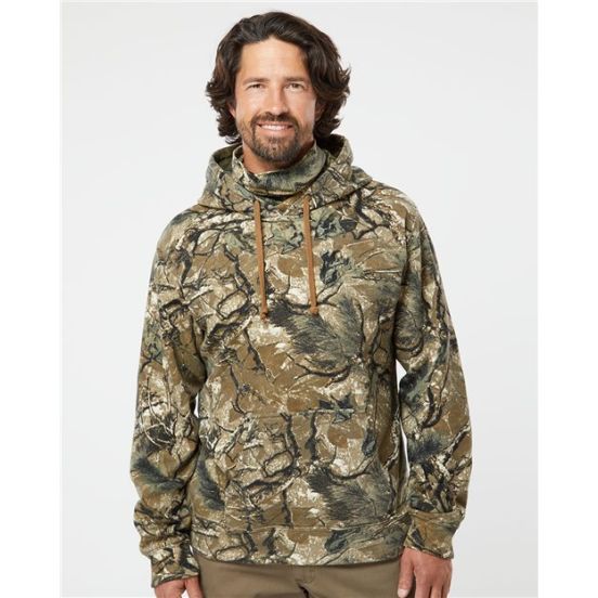 J. America 8879 Men's Gaiter Fleece Hooded Sweatshirt